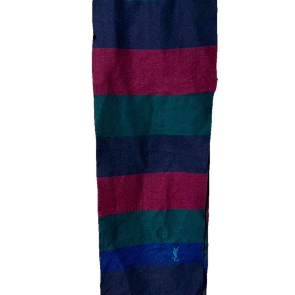 Vintage Yves Saint Laurent Striped Wool Scarf Designer